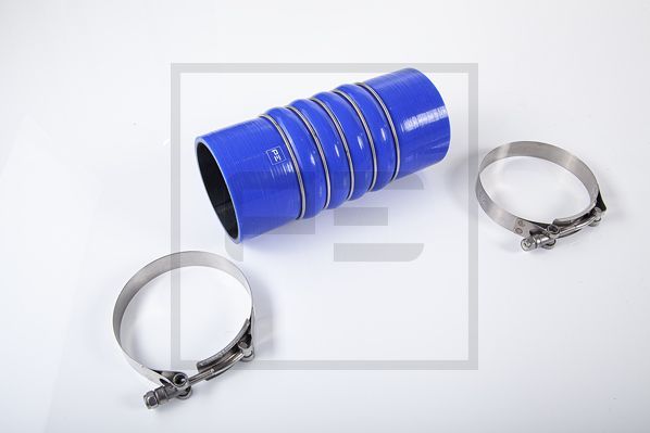 Luftkühlerschlauch (83mm/92mmx200mm, blau, mit Klemmen) passt zu: MERCEDES ATEGO, NG OM422.953-OM906.926 08.73-10.04