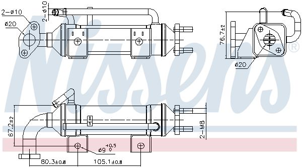 Abgaskühler passt zu: FORD RANGER, MAZDA BT-50 2.5D/3.0D 05.06-12.15