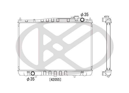 Kühler Motor passt zu: NISSAN PICK UP 2.5D/3.2D 02.97-04.05