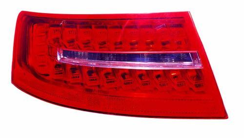 Lampe hinten L (äußerer Teil, LED/P21W/W16W, blinkerfarbe weiß, glasfarbe rot) passt zu: AUDI A6 C6 Sedan 10.08-08.11