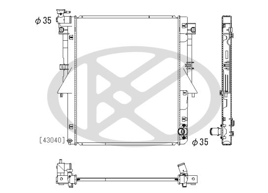 Kühler Motor passt zu: FIAT FULLBACK, MITSUBISHI L200 / TRITON, PAJERO SPORT III 2.2D/2.4D 11.14-