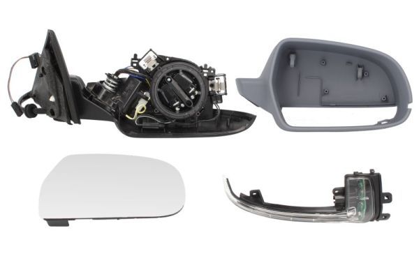 Außenspiegel R (elektrisch, asphärisch, beheizt, grundiert, elektrisch klappbar, mit Blinker) passt zu: AUDI A5 8T 10.11-01.17
