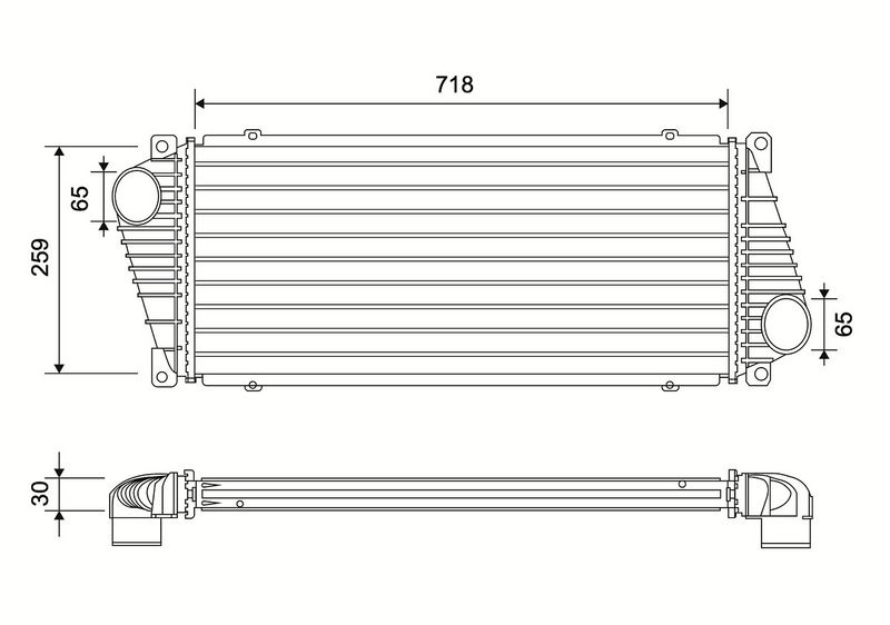 Ansaugluftkühler passt zu: MERCEDES SPRINTER 2-T (B901, B902), SPRINTER 3-T (B903), SPRINTER 4-T (B904), SPRINTER 5-T (B905), VW LT 28-35 II, LT 28-46 II 2.1D-2.9D 01.95-07.06