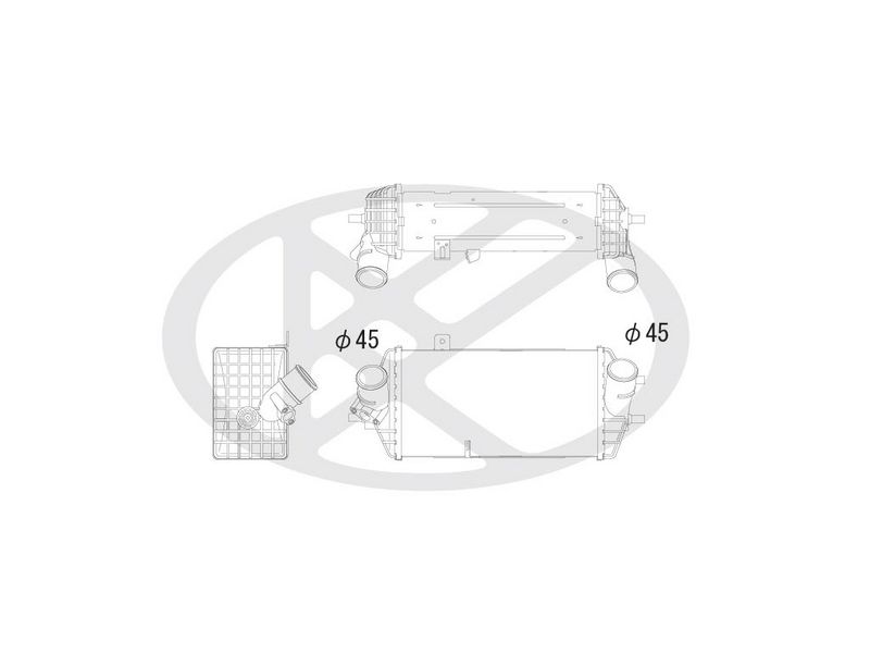 Ansaugluftkühler passt zu: HYUNDAI ACCENT IV, ELANTRA V, I20 I, I30, KIA CEE'D, PRO CEE'D, RIO III, SOUL I 1.1D-1.6D 08.08-