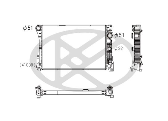 Kühler Motor passt zu: MERCEDES C (C204), C T-MODEL (S204), C (W204) 2.2D/3.0D 01.07-