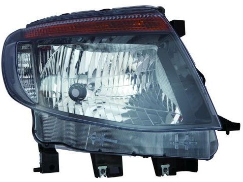 Scheinwerfer L (H4, ohne motor, einsatzfarbe: schwarz, blinkerfarbe: gelb) passt zu: FORD RANGER 04.11-03.15