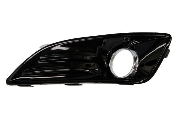 Stoßstangengitter vorne L (mit Löchern für Halogenscheinwerfer, kunststoff, chrom/glänzend/schwarz) passt zu: FORD FIESTA VI 01.13-04.17
