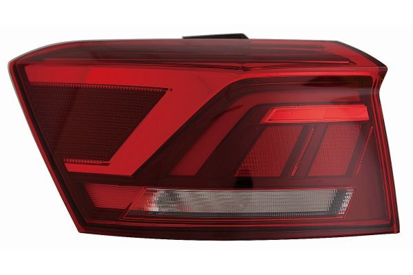 Lampe hinten L (äußerer Teil, LED, glasfarbe rot/schwarz) passt zu: VW T-ROC 07.17-03.22
