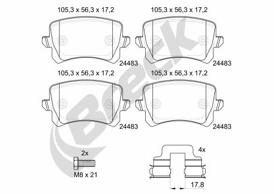 Bremsbelagsatz, Scheibenbremse