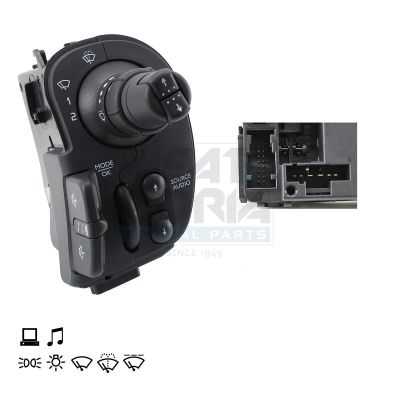 Kombischalter unter dem Lenkrad (Computersteuerung, Funksteuerung, Licht, Wischblätter ) passt zu: RENAULT KANGOO BE BOP, KANGOO EXPRESS, KANGOO II 02.08-