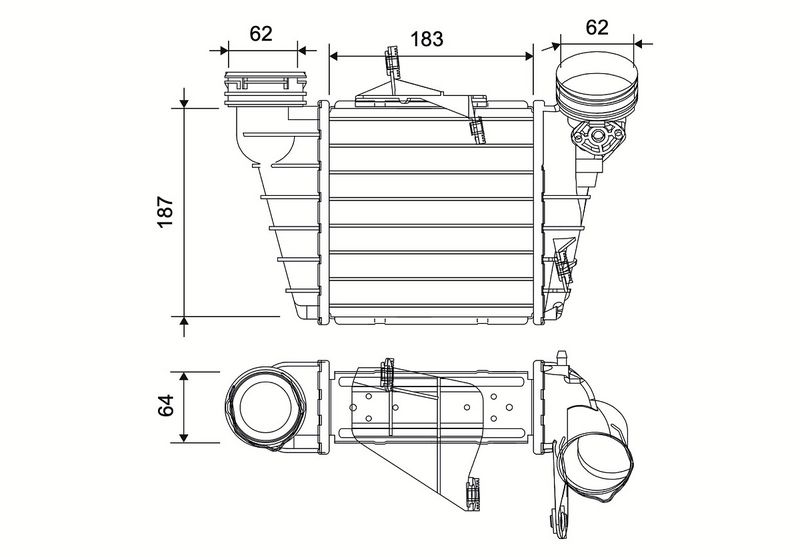 Ansaugluftkühler (ohne sensor) passt zu: SEAT CORDOBA, IBIZA III, SKODA FABIA I, FABIA I PRAKTIK, VW POLO IV 1.9D 01.00-11.09