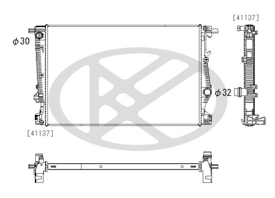 Kühler Motor passt zu: JEEP CHEROKEE 2.0D-3.2 11.13-