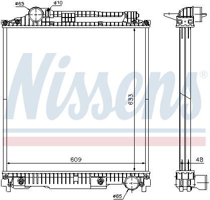 Kühler Motor ((en) without frame, mit einem Ölkühler) passt zu: MERCEDES MK, SK 376.923-OM446.942 07.87-12.98