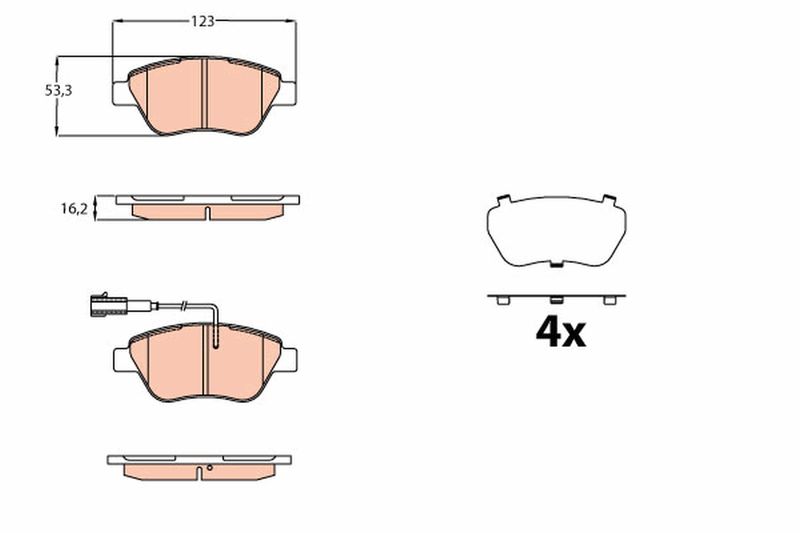 Bremsbelagsatz, Scheibenbremse