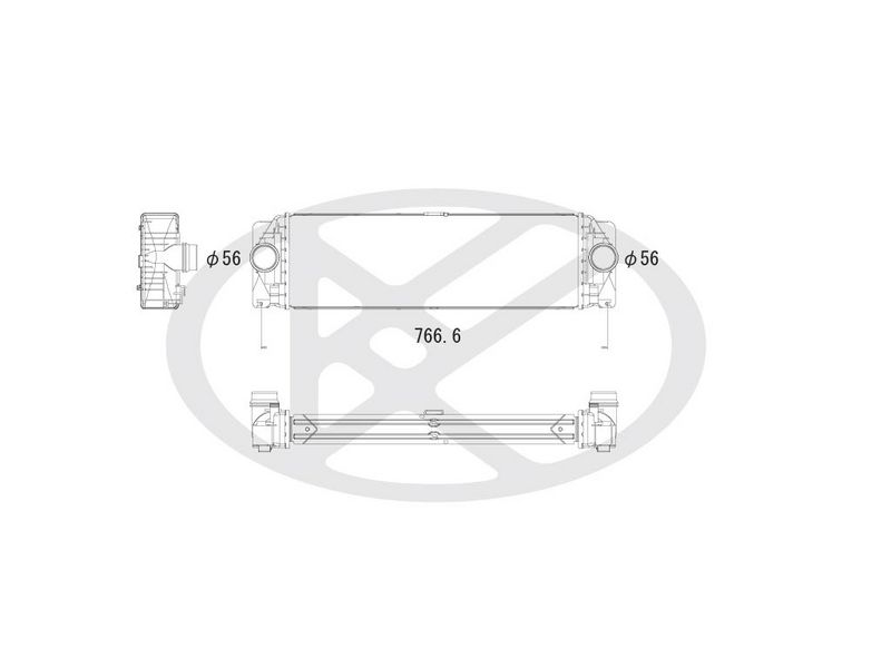 Ansaugluftkühler passt zu: MERCEDES SPRINTER 3,5-T (B906), SPRINTER 3,5-T (B907), SPRINTER 3,5-T (B907, B910), SPRINTER 3-T (B906), SPRINTER 3-T (B907), SPRINTER 3-T (B910 1.8-3.0D 06.06-12.21