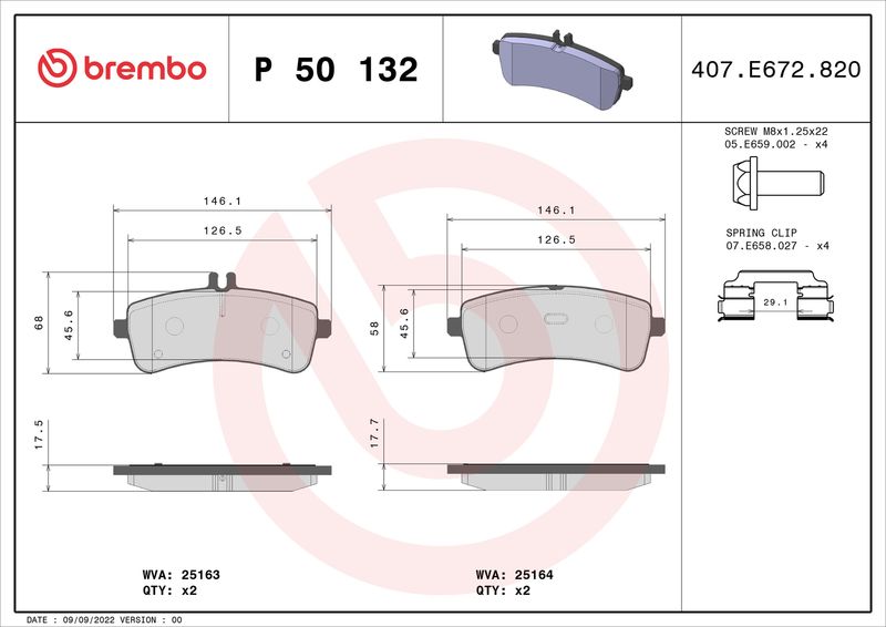 Bremsbelagsatz, Scheibenbremse