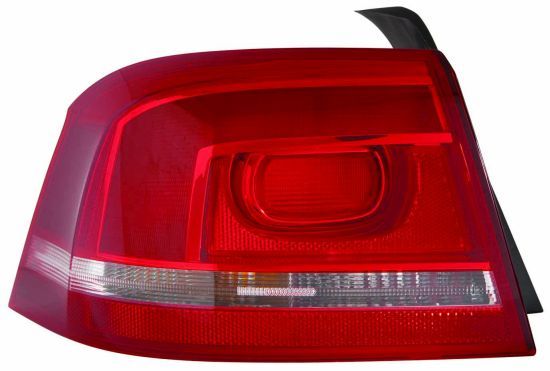 Lampe hinten L (äußerer Teil, P21W/W16W, blinkerfarbe weiß, glasfarbe rot) passt zu: VW PASSAT B7 Sedan 4D 08.10-12.14