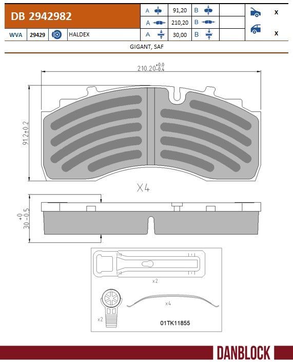 Bremsbelagsatz, Scheibenbremse