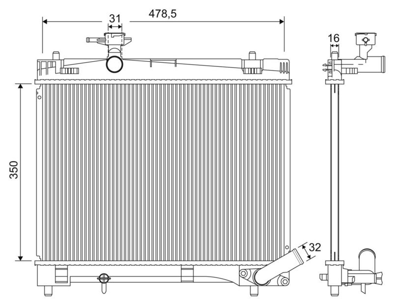 Kühler Motor (mit mechanischer getriebe) passt zu: SUBARU TREZIA, TOYOTA VERSO S, YARIS, YARIS/HATCHBACK 1.3/1.33 11.10-