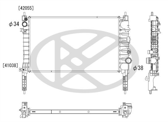 Kühler Motor (mit mechanischer getriebe) passt zu: CHEVROLET TRAX, OPEL MOKKA / MOKKA X 1.4/1.4LPG 06.12-