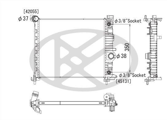 Kühler Motor (automatikgetriebe) passt zu: OPEL MERIVA B 1.4LPG/1.7D 06.10-03.17