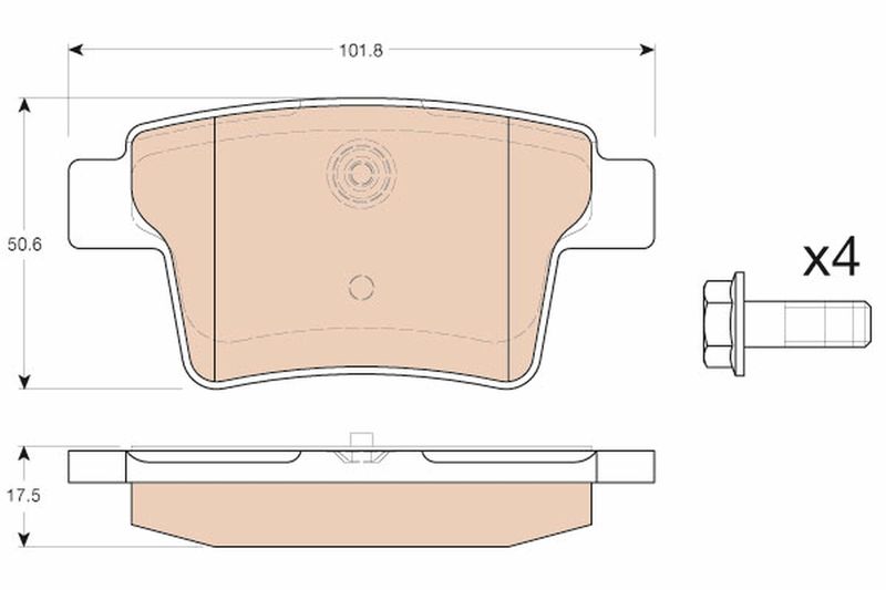 Bremsbelagsatz hinten , passt zu: FORD MONDEO III, JAGUAR X-TYPE I 2.0D-3.0 06.01-12.09