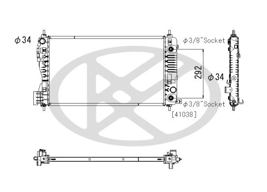 Kühler Motor passt zu: OPEL INSIGNIA A, INSIGNIA A COUNTRY 2.0/2.0ALK 07.08-03.17