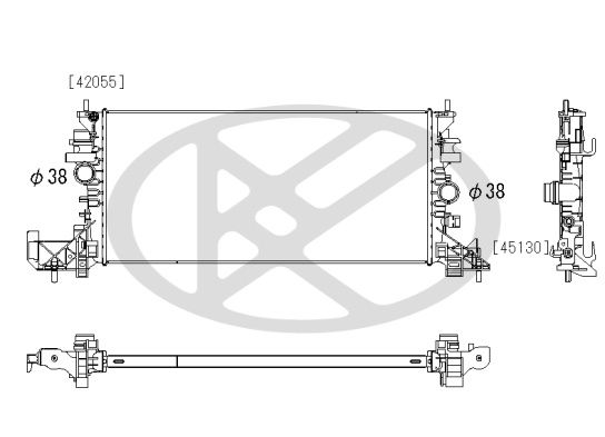 Kühler Motor passt zu: OPEL ASTRA K, ASTRA K/KOMBI 1.0-1.6D 06.15-