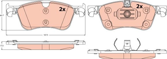 Bremsbelagsatz, Scheibenbremse