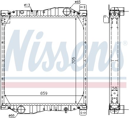 Kühler Motor ((en) with frame) passt zu: MERCEDES, NEOPLAN, SETRA
