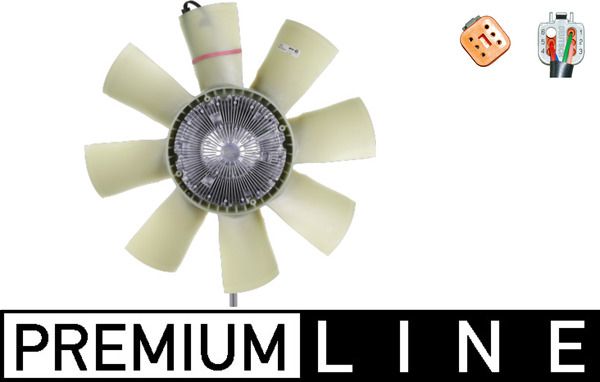 Kühlerlüfterkupplung (ventilator, 680mm, anzahl der Blätter: 8) passt zu: RVI KERAX, PREMIUM dCi11-270-MIDR06.23.56A/3 04.96-