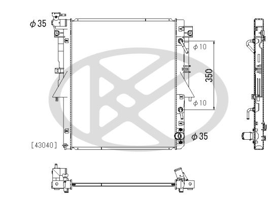 Kühler Motor passt zu: FIAT FULLBACK, MITSUBISHI L200 / TRITON, PAJERO SPORT III 2.2D/2.4D 11.14-