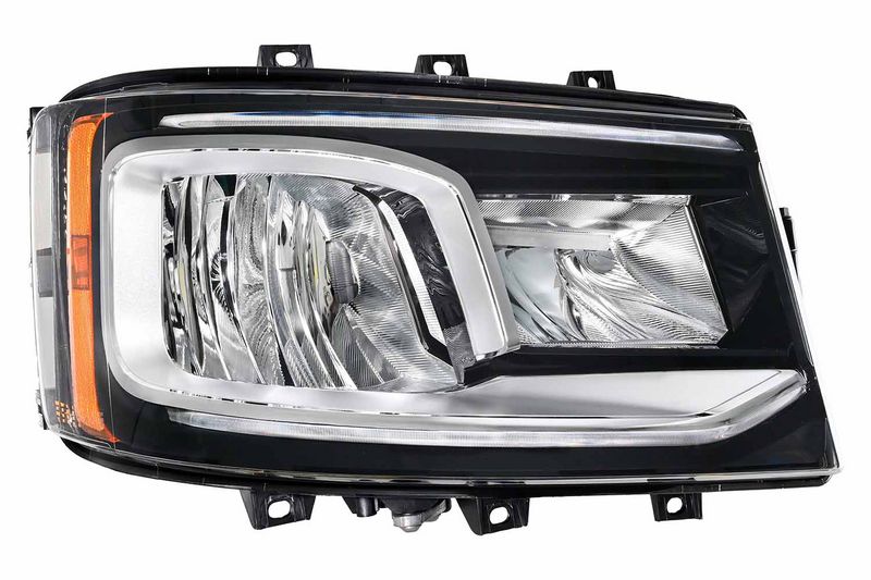 Scheinwerfer R (LED, tageslichtfunktion, einsatzfarbe: chrom, blinkerfarbe: weiß) passt zu: SCANIA G II, L, P II, R II, S 09.16-