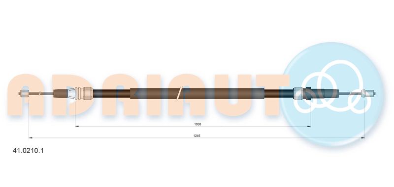 Handbremsseil hinten L/R (1245mm/1245mm) passt zu: RENAULT LAGUNA I 1.8-3.0 11.93-03.01