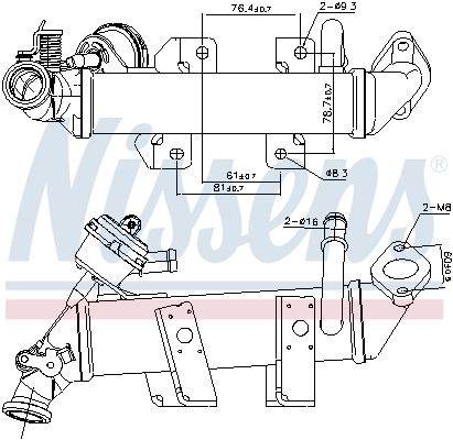Abgaskühler passt zu: NISSAN NV400, PRIMASTAR, OPEL MOVANO B, VIVARO A, RENAULT ESPACE IV, LAGUNA, LAGUNA III, LATITUDE, MASTER III, TRAFIC II 2.0D/2.3D 01.06-