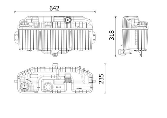Kühlmittelausgleichsbehälter (mit Niveausensor) EURO 6 passt zu: MERCEDES ACTROS MP4 / MP5 471.943-OM936.916 07.11-