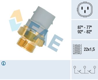 Thermoschalter des Kühlerlüfters passt zu: VW TRANSPORTER T4 1.8-2.5D 07.90-06.03